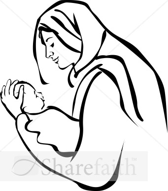 Mary Holding Baby Jesus   Epiphany Clipart