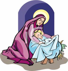 Mother Mary And Baby Jesus Clipart Image