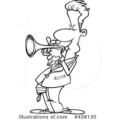 Royalty Free  Rf  Trumpet Clipart Illustration By Ron Leishman   Stock