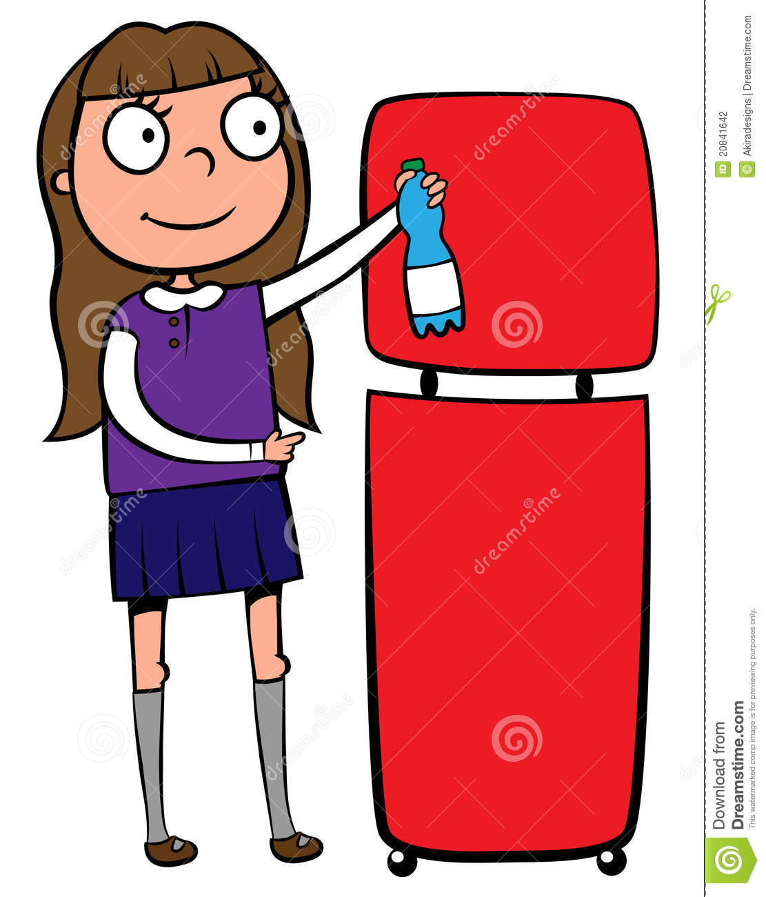 School Girl Recycling A Plastic Bottle Stock Photography   Image    