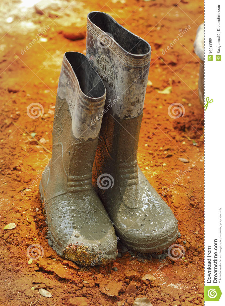 Shoes Rubber Boots On The Ground  Royalty Free Stock Image   Image