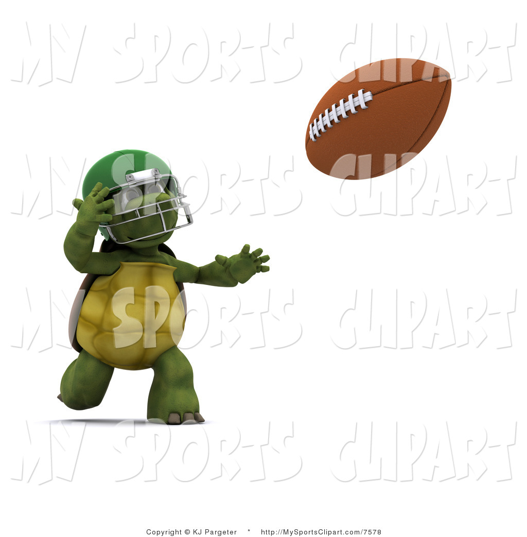       Sports Clip Art Of A Tortoise Catching A Football By Kj Pargeter