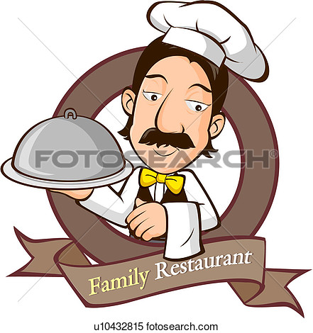 Stock Illustration   Chef Serving Dinner  Fotosearch   Search Clipart