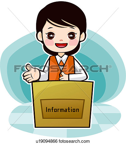 Stock Illustration   Desk Clerk Profession Customer Service Uniform