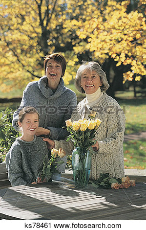 Stock Photography Of 3 Generations Of Women Portrait Ks78461   Search