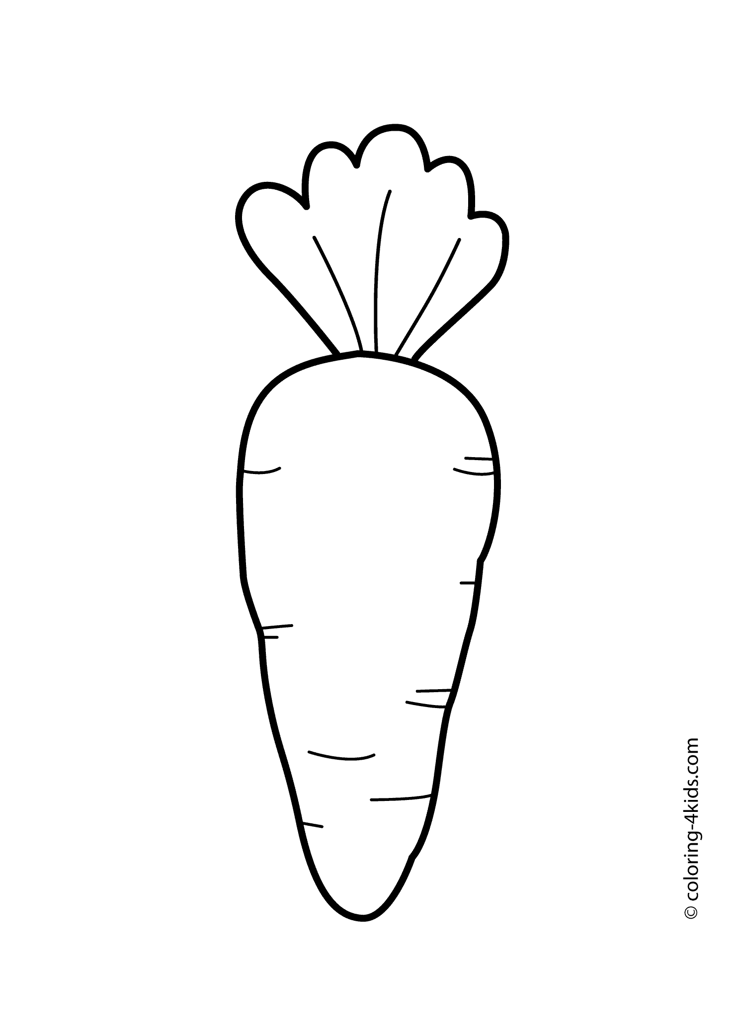 Vegetables Coloring Pages   Carrot With Leaves Vegetables Coloring    