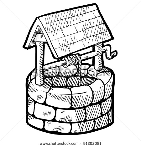 Water Well Clipart Retro Farmhouse Water Well