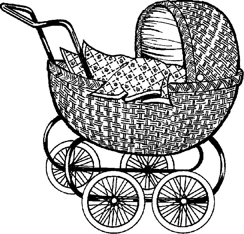 Black And White Baby Carriage Clipart Image Baby Buggy Png