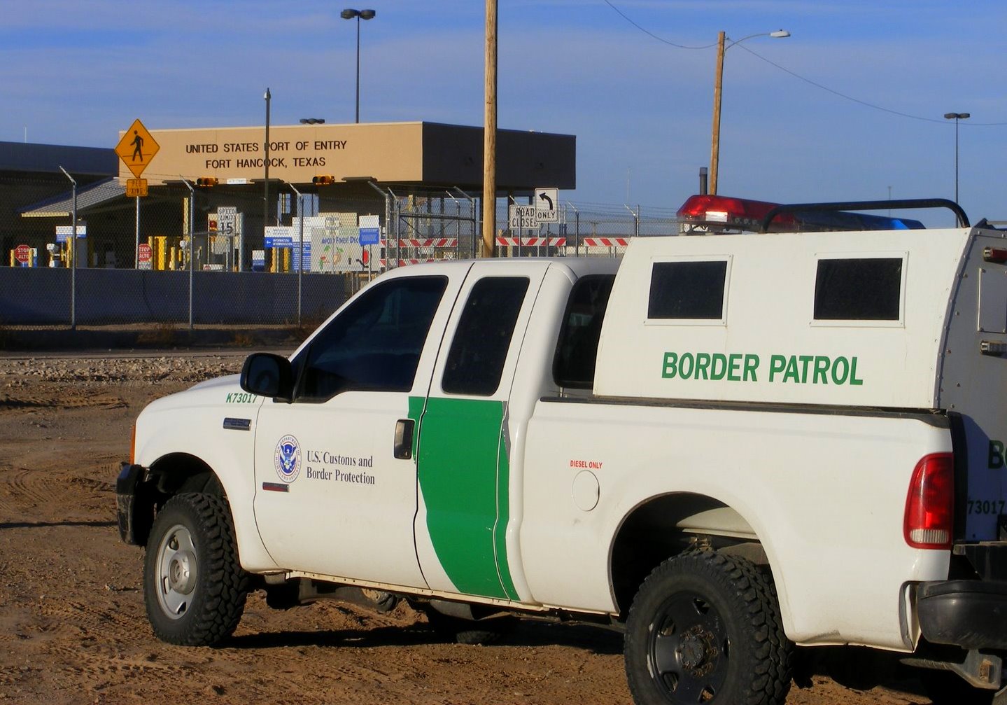 Border Patrol Vehicle At Fort Hancock