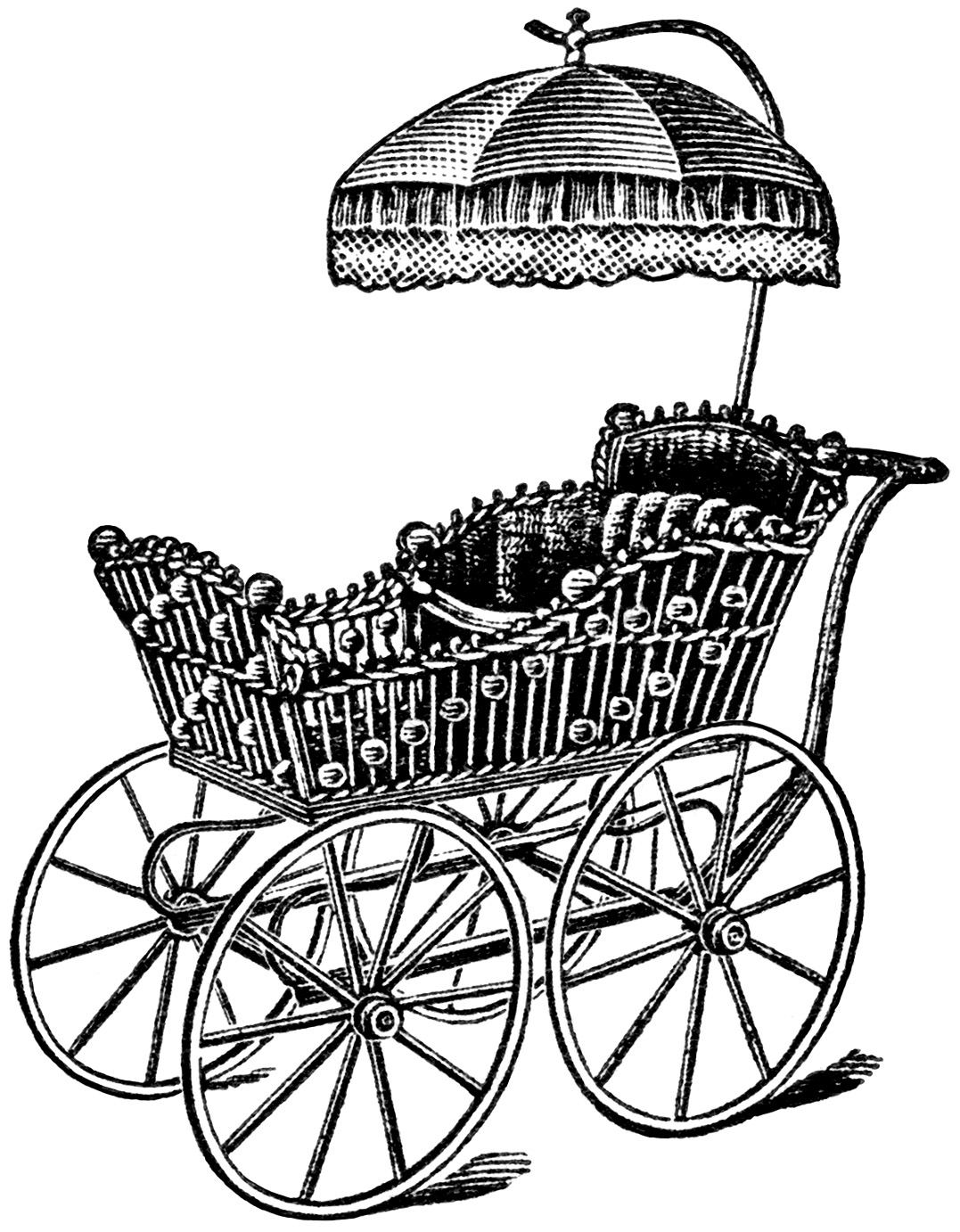 Clip Art Antique Magazine Ad Printable Baby Carriage Pram Free