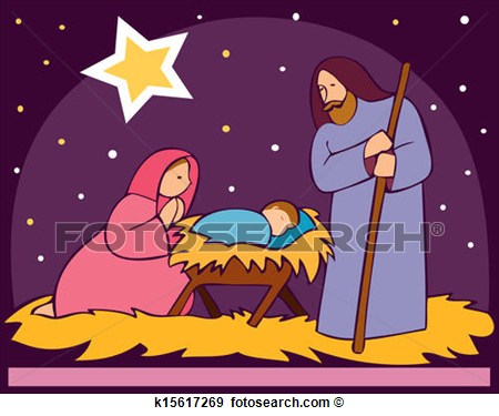 Clip Art   Baby Jesus In A Manger 2  Fotosearch   Search Clipart    