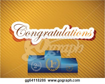 Clipart   Congratulations Lettering And Podium Illustration Design On