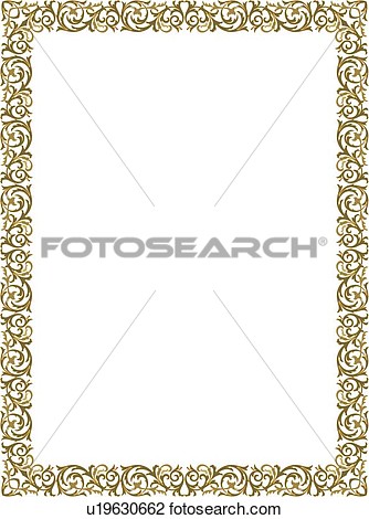 Clipart   Green And Gold Swirl Border  Fotosearch   Search Clip Art