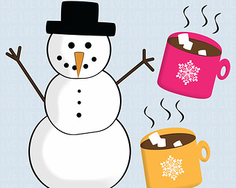 Colorful Winter   Snowman   Hot Coc Oa Mug Clip Art Images Commercial    