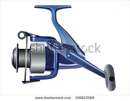 Fishing Reel Isolated On White    Stock Vector