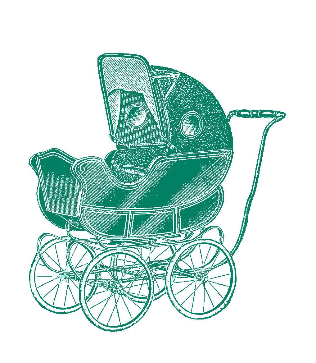 Free Baby Carriage Graphic  Vintage Digital Stamp Of Baby Carriage