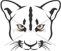 Free Cougar Head Clip Art   Serious Cougar Head Illustration   Animals