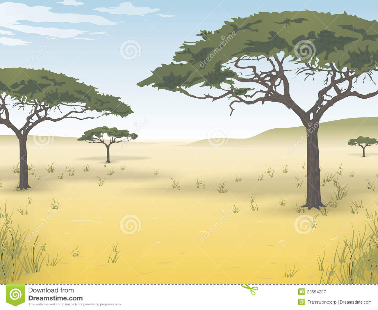 Free Stock Photography  Vector Background Of The African Savanna