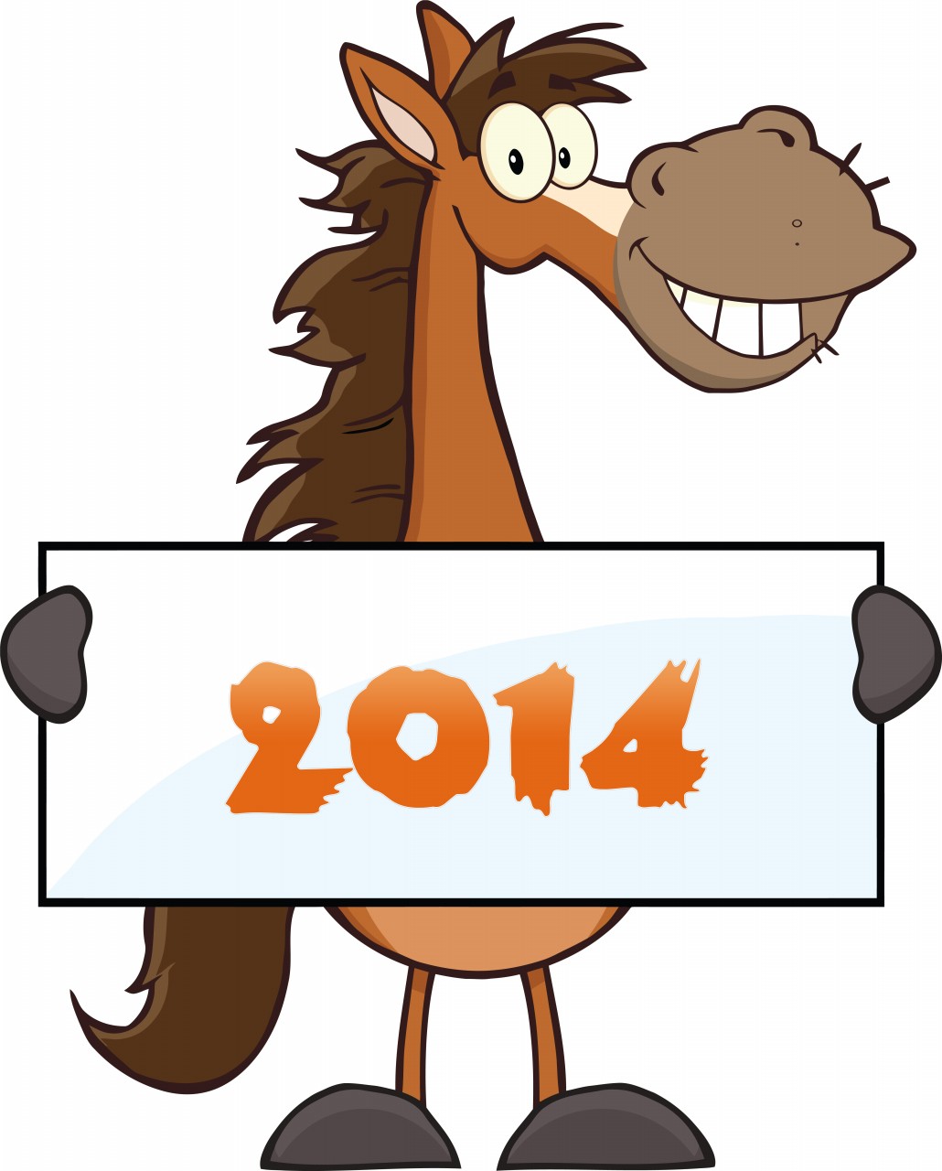 Funny Horses With 2014 Banners   Happy New Year