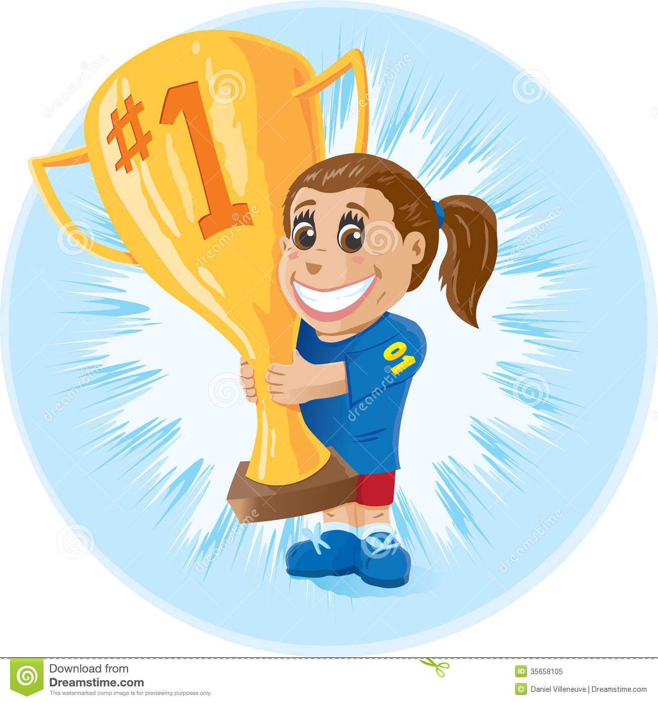 Girl With Trophy Royalty Free Stock Photo   Image  35658105