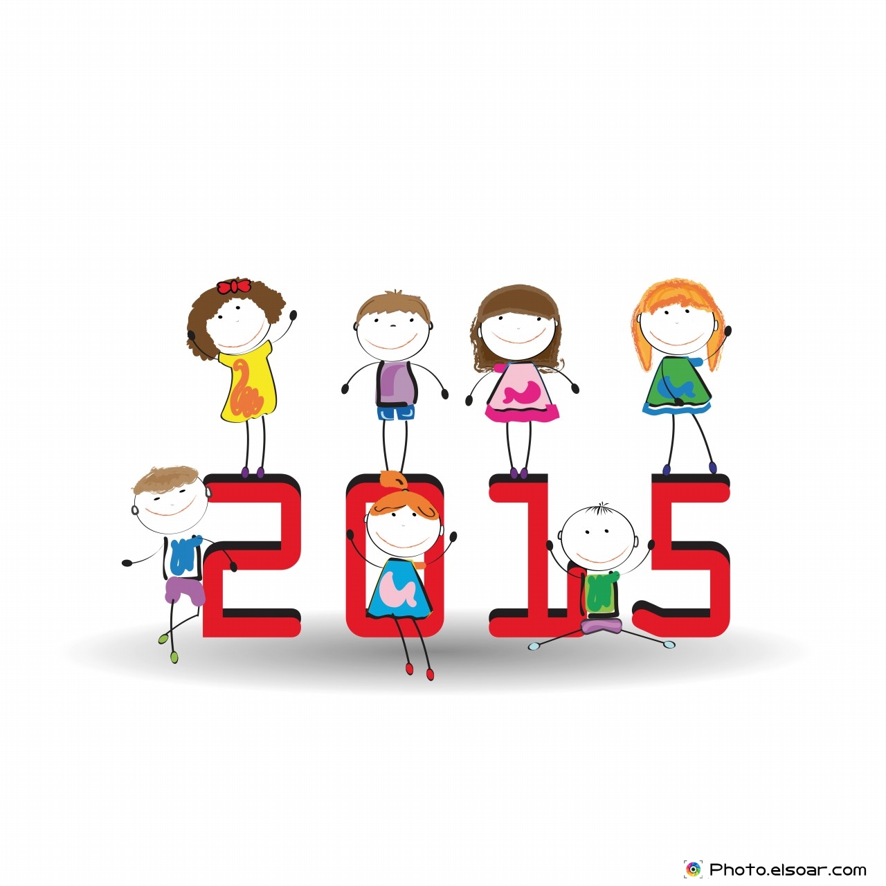 Happy New Year 2015 Funny Drawing Kids