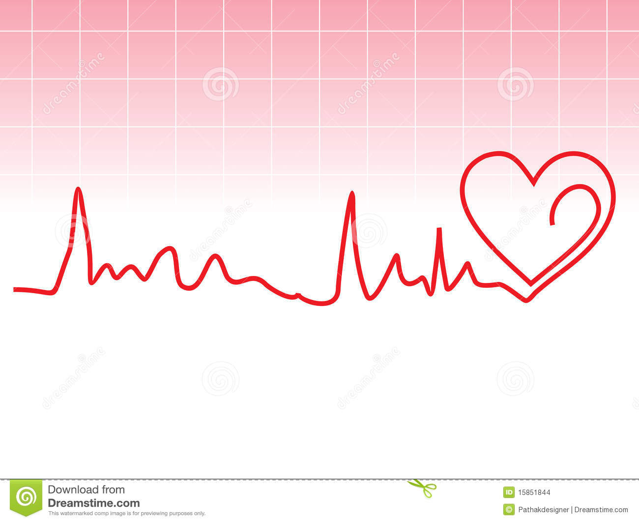 Heartbeat Line Clipart Abstract Heart Beat With Pink