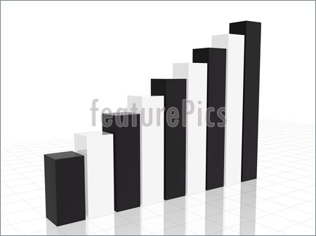 Illustration Of Black And White Chart    Black And White 3d Chart
