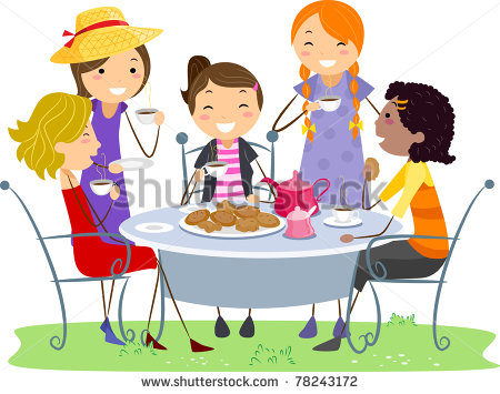 Illustration Of Ladies Having A Tea Party   78243172   Shutterstock