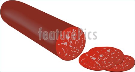 Illustration Of Pepperoni Salami Sausage Lunch Meat Sliced 3d Vector