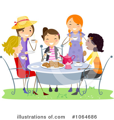 Ladies Tea Party Cupcake Stock Image Clipart Pictures