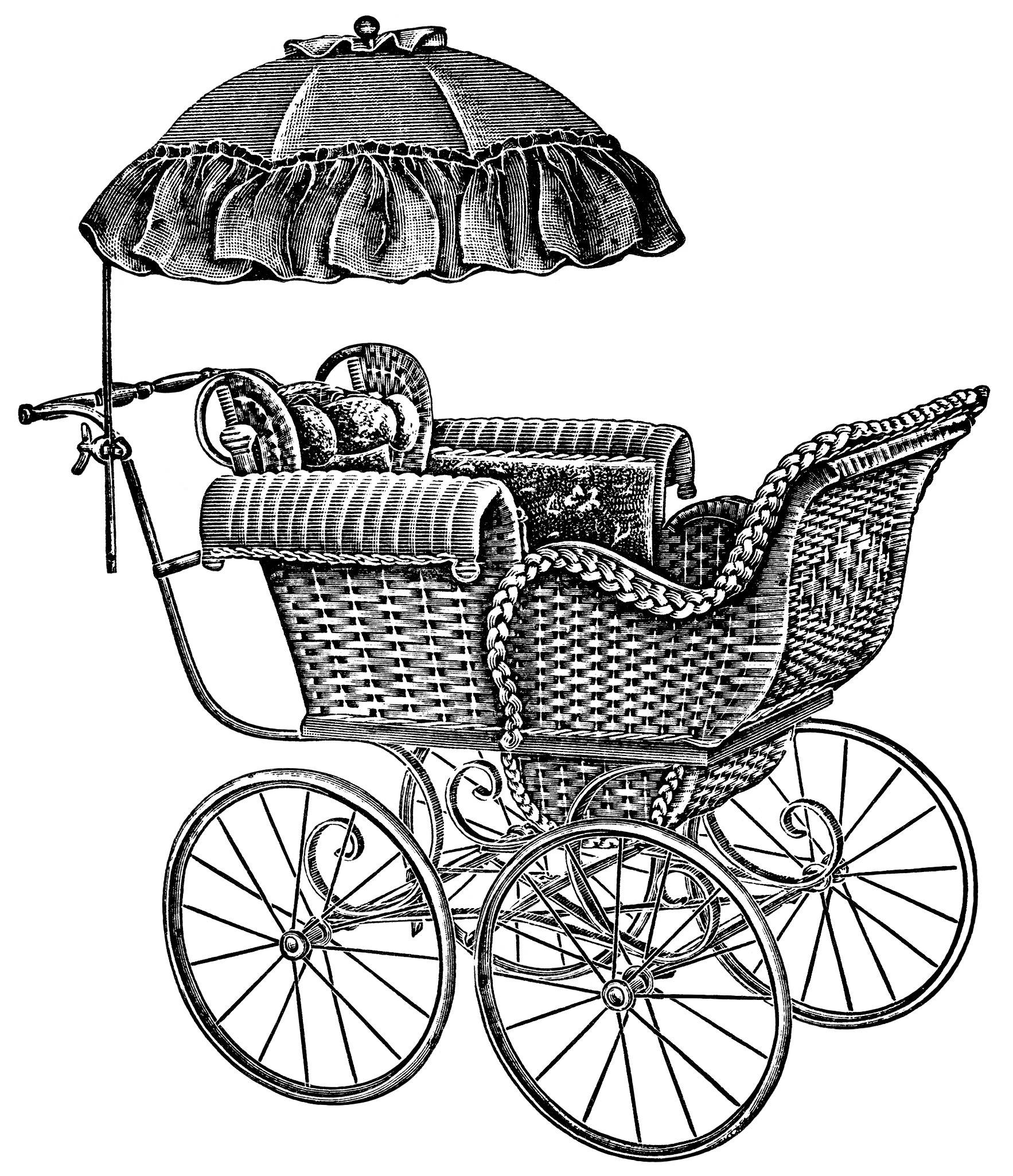 Old Catalogue Page Vintage Baby Clip Art Antique Baby Carriage