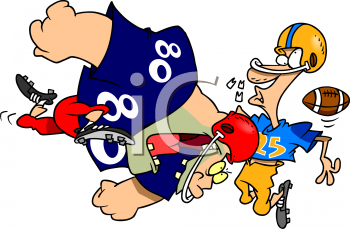 Player Getting His Teeth Knocked Out During A Tackle Clipart Image