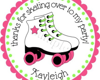 Roller Skate Bash Personalized Stickers   Favor Labels Party Favor
