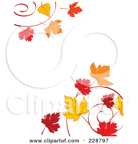 Royalty Free  Rf  Clipart Illustration Of An Autumn Floral Scroll With