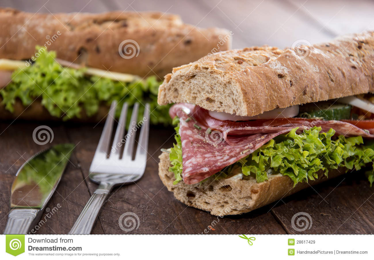 Salami Sandwich Royalty Free Stock Images   Image  28617429