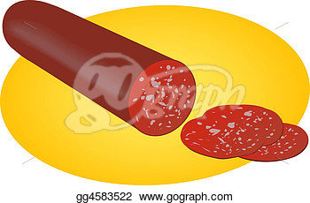 Salami Sausage Lunch Meat Sliced Illustration  Clipart Drawing
