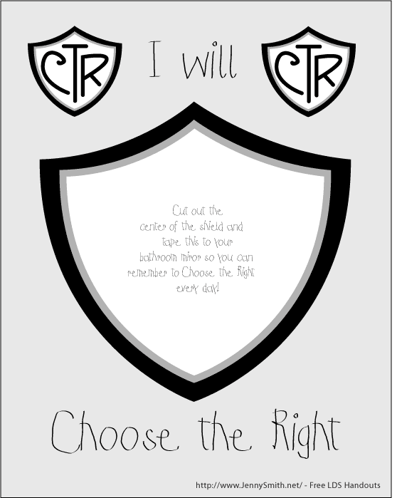 Smith S Lds Ideas    I Will Choose The Right  Ctr Shield Mirror Sign