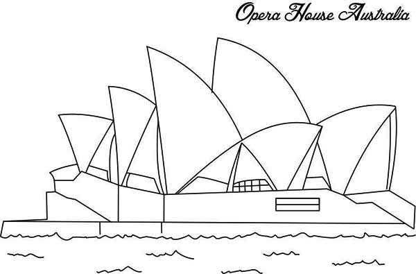 The Famous Opera House In Sidney Ready For Australia Day Coloring Page    