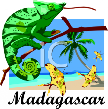 Tourism Madagascar Travel Poster   Royalty Free Clipart Image