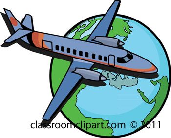 Travel   Plane Earth   Classroom Clipart