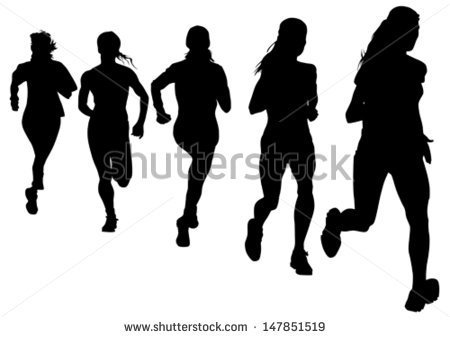 Vector Drawing Athletes On Running Race  Property Release Is Attached    