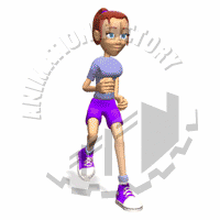 Woman Running Race Animated Clipart