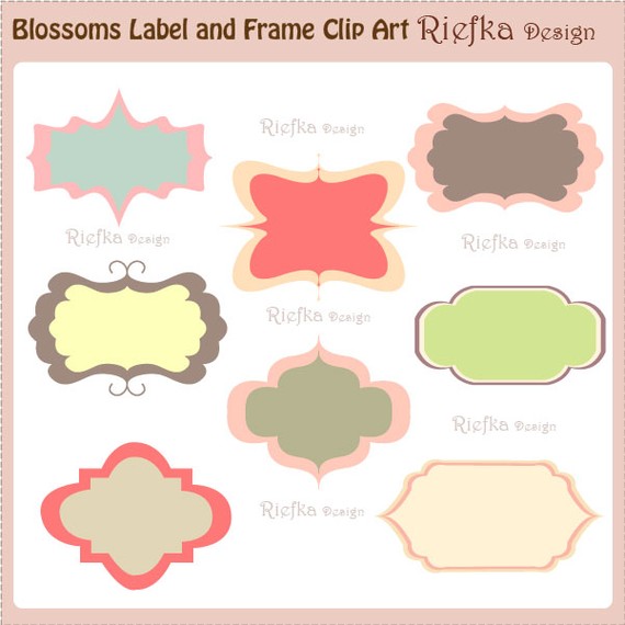 Blossoms Label And Frame Clip Art By Riefka On Etsy