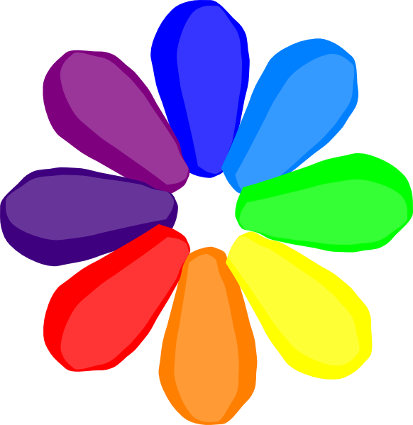 Bright Rainbow Daisy Clip Art At Clker Com   Vector Clip Art Online
