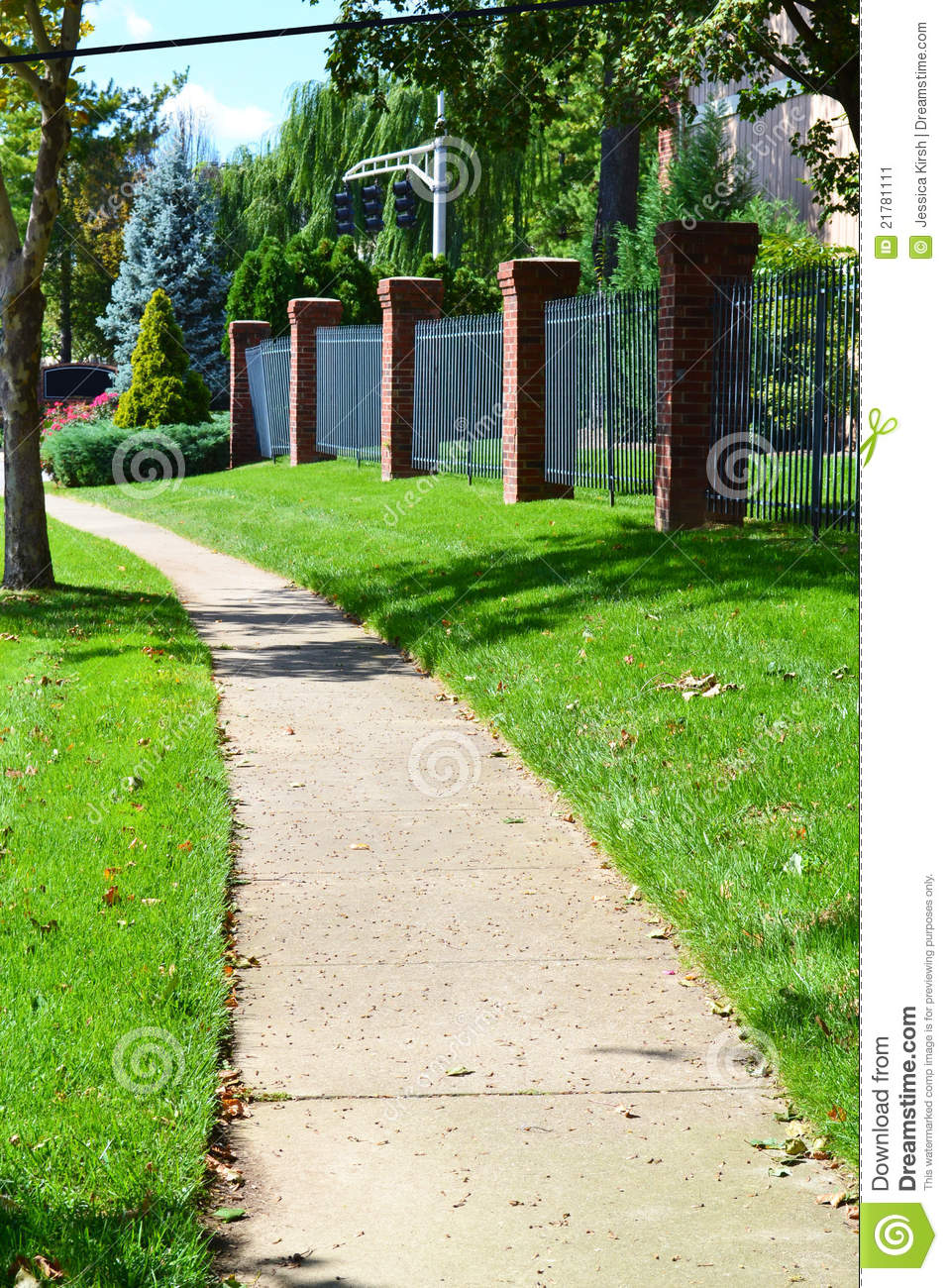 City Sidewalk Winds Through Neighborhood Stock Image   Image  21781111