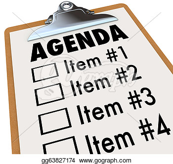 Clipart   Agenda On Clipboard Plan For Meeting Or Project  Stock