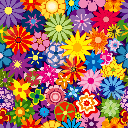 Colorful Flower Background Stock Vector Clipart Colorful Seamless    