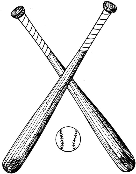 Crossed Baseball Bats Clipart Black And White Crossed Bats And Small
