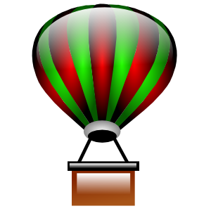 Hot Air Balloon Green Red Clipart