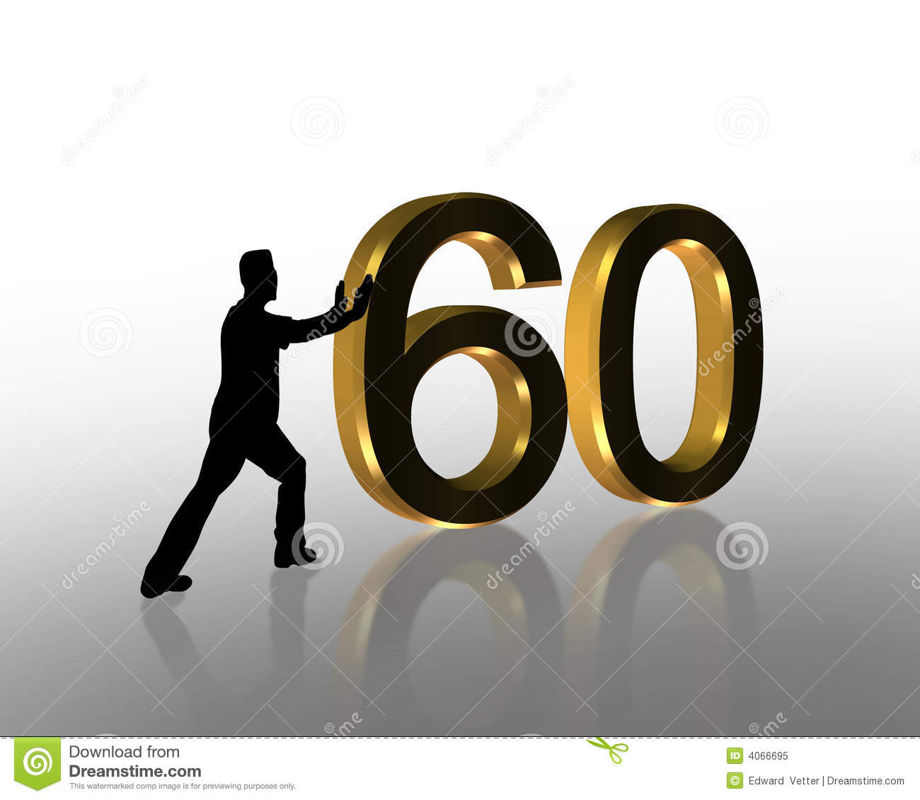 Illustration Of Man Pushing Numbers For Birthday Card Or Background